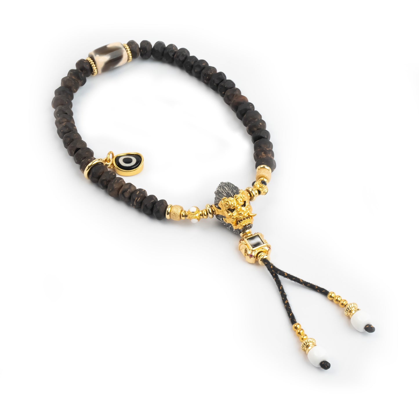 「24K Black Wukong」Coconut Shell Core Bracelet|Masked Monkey King|Power-attracting Accessory