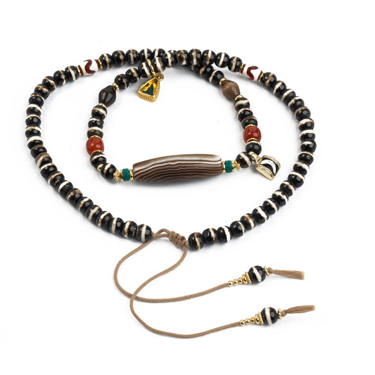 「Health Stone」Ox Bone Bracelet｜Medicine Buddha Bead｜Purity, Fortune & Fulfillment of Fame & Wealth｜Sacred