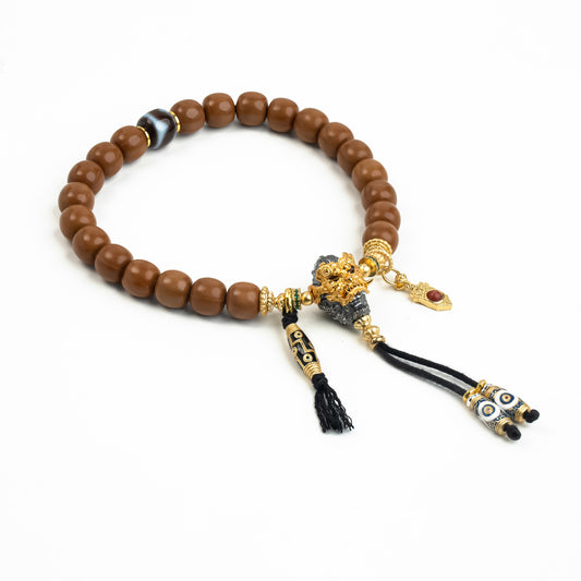 「24K Black Wukong」Monkey Head Walnut Bracelet｜Masked Monkey King｜Artisan Craftsmanship｜Timeless Elegance