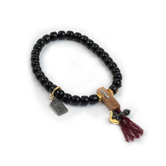 「Karma Amulet」Black Donkey Hoof Bracelet｜Natural Caviar & Bamboo Grains｜Master-Crafted｜Fortune-Attracting｜Wealth, Blessings & Protection