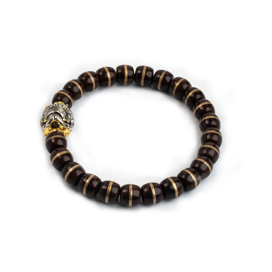 「Mortise & Tenon」Purple-gold Rat Bodhi Bracelet｜White Copper Bulldog｜Exquisite Craftsmanship
